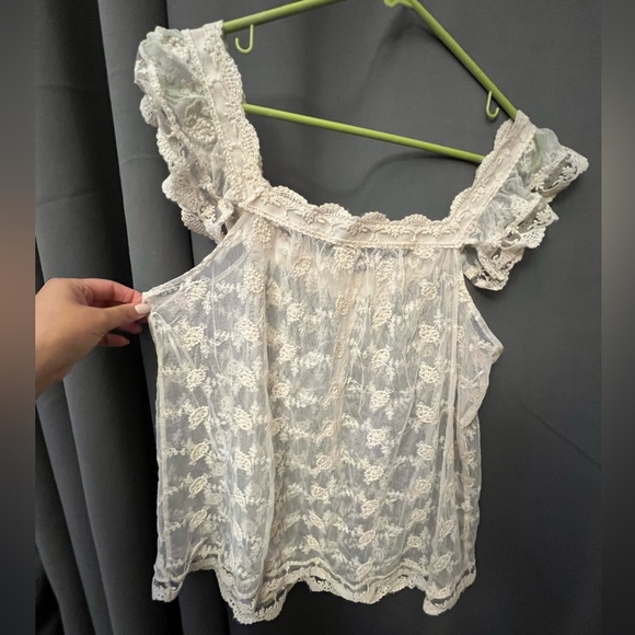 Pinky Boho Ivory Lace Sheer Top - Picture 7 of 9